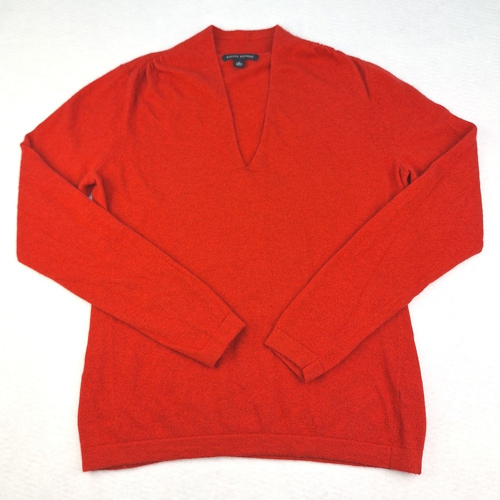 Banana Republic Sweater Womens‎ Large Red Wool Angora Cashmere Blend Luxury